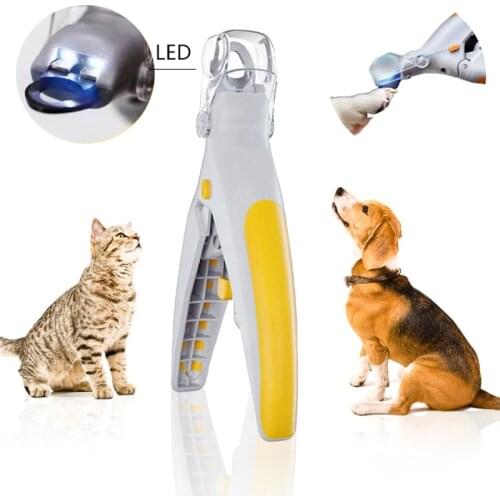 LED Pet Nail Clipper Trimmer Dogs Cats Nail Cutter Claw Cutter Stainless Steel Grooming Scissors Dog Nail Clippers Pet Claw Nail