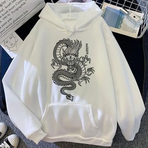 Oversized Printed Sweater Womens Hoodie Streetwear Retro Dragon Harajuku Cute Hip Hop Kawaii Harajuku Loose Casual Wear 2021