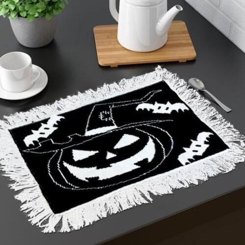 High Quality Halloween Placemat Manual Holiday Decorations Home Use Tablecloth Table Mat Potholder Table Decoration Accessories