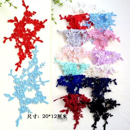 10Pieces Lace Applique Embroidered Venise Floral Neckline Neck Collar Lace Clothes Sewing Material DIY Craft Supplies