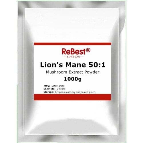 100% Lions Mane Mushroom Extract Powder 50:1,Hericium Erinaceus,Potent Nootropic Helps Enhance Mood Stimulate The Brain