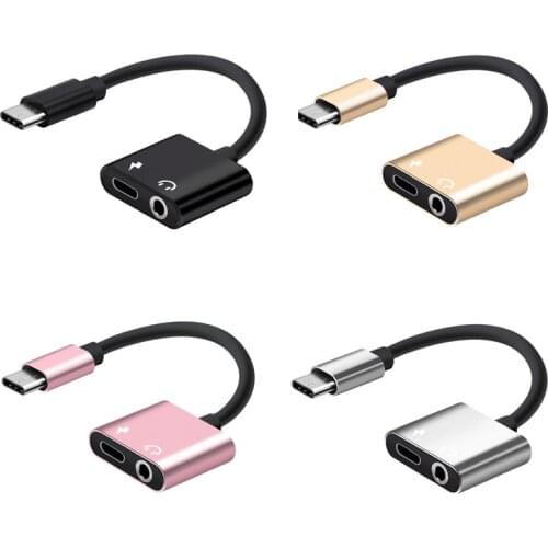 3.5mm Audio Cable 2 in 1 USB Type C Charge Audio Adapter for Leeco Le Max 2/Pro Headphone Car USB-C Charger Cable for Xiaomi