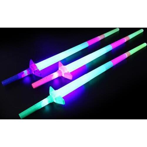 4 Section Extendable LED Glow Sword Kids Toy Flashing Stick Concert Party Props Colorful Light Up Glowing gift for children New