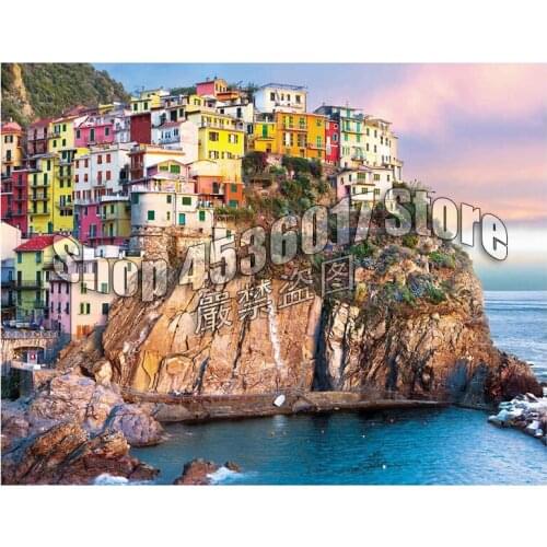 Diamond Embroidery Landscape Architecture Ocean Wall Art Diy Diamond Painting Cross Stitch Full Rhinestone Mosaic Decor Christma