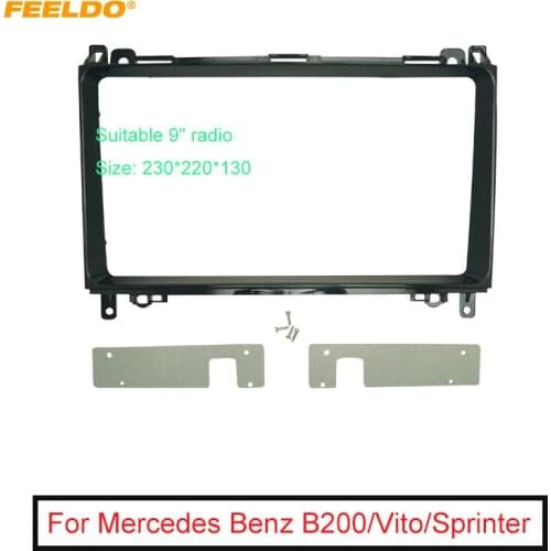 Car 2Din Stereo Fascia Frame Adapter For Mercedes Benz B200/Vito/Sprinter/Viano 9" Big Screen Dash Panel Frame Fitting Kit
