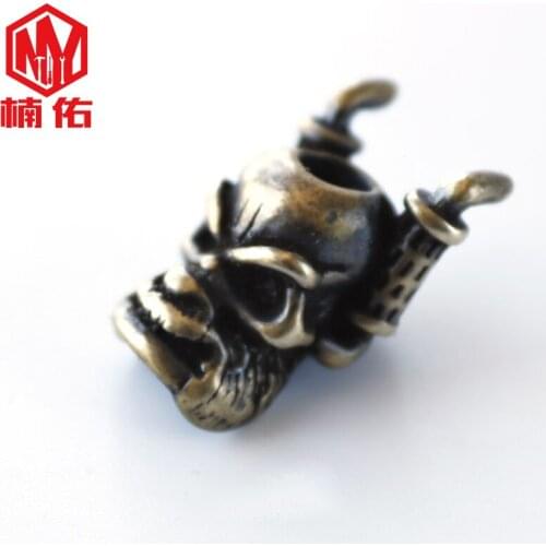 1PC EDC Paracord Beads Trucker Retro Brass Copper Lanyard Pendants Knife Beads Umbrella Rope Cord Necklace Bracelet Bead Pendant