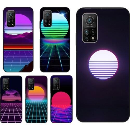 Synthwave Sun Neon 80s Case For POCO M3 Pro F3 X3 Pro Cover For Xiaomi Mi11 11Lite 11Pro Mi 10T Pro Note 10 Lite