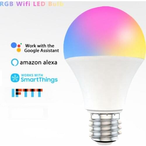 1-6PCS 9W WiFi RGB Smart LED Bulb E27 B22 Timer Automation Light Voice/Remote Control Work With Alexa Google Assistant IFTTT
