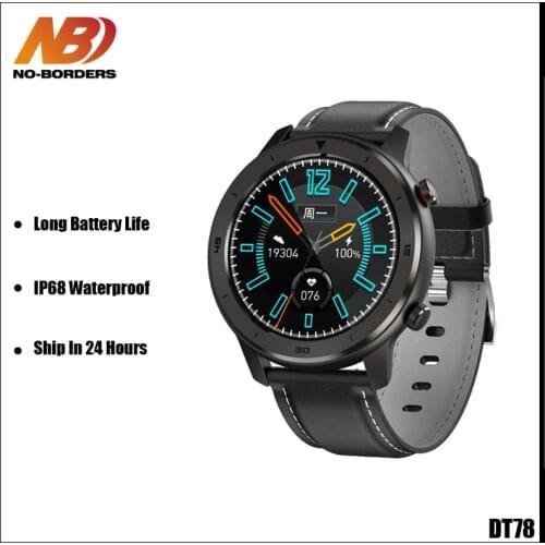 DT78 Smart Watch Full Touch Round Smart Watch Men Retro Business IP68 Sport Watch for Men Bluetooth Control Heal