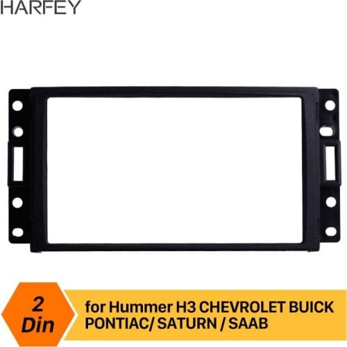Harfey Double Din Car Fascia Panel Plate Trim Kit for Hummer H3 CHEVROLET BUICK PONTIAC/ SATURN / SAAB Refitting Frame in Dash