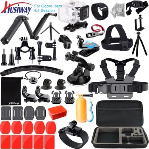 Husiway for Gopro Hero 5/4 Session Accessories Kit Waterproof Housing Case Set 57A