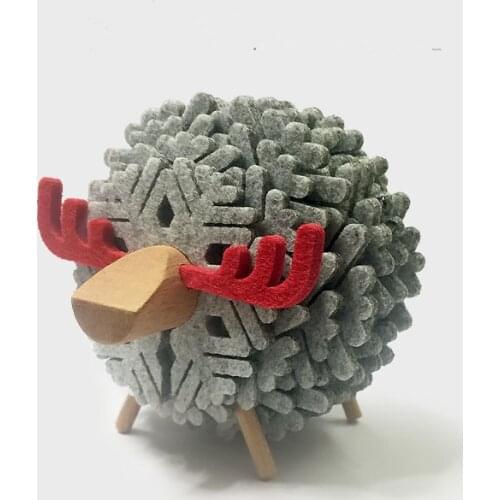 Sheep Elk Coasters Set of 14 in Holder Antiskid Insulation Tea Coasters Northern Creative Cup Placemat For Home Office Decor