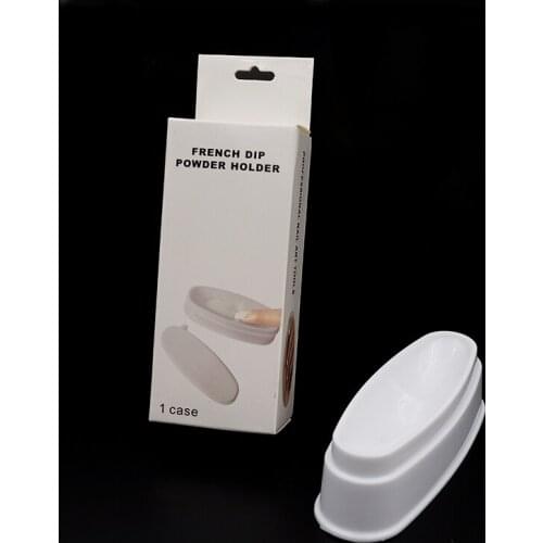 New White Manicure French Powder Box Crystal Powder Carved Pollen Storage Box Nail Infiltration Powder Box Nail Tools