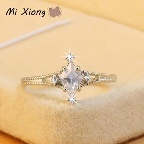 Mi Xiong s925 sterling silver original crystal star diamond ring unique craftsmanship exquisite charm ladies engagement jewelry