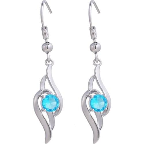 Bettyue Ingenious White Color Earring With Noble Blue Zirconia For Women&Girls Party Fancy Gift Charming Jewelry