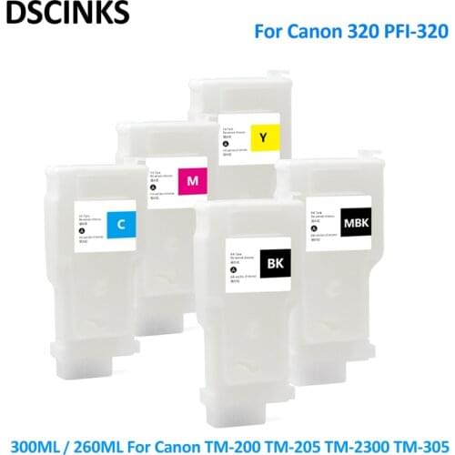 PFI-320 PFF-320 for Canon PFI 320 PFI320 Refillable Ink Cartridge for Canon TM200 TM205 TM300 TM305 200 205 300 305 printer