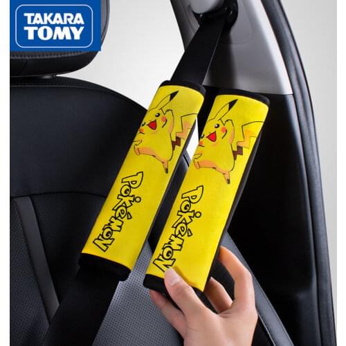 TAKARA TOMY Car Seat Belt Shoulder Pads Car Car with Pikachu Seat Belt Shoulder Pads Car Supplies
