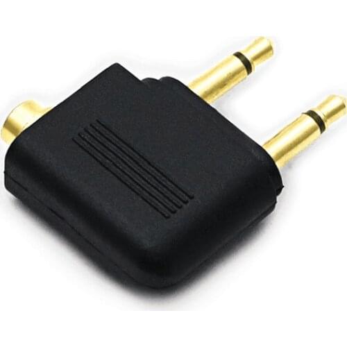Portable Gold-plated Aircraft aviation headset conversion plug male to female converter 3.5mm