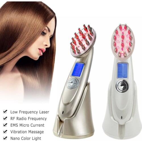 Infrared Laser Hair Growth Comb Head Scalp EMS Vibration Massager Relieve Stress Prevent Hair Loss Electric Massage Comb USB