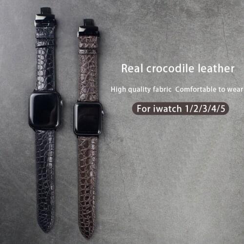 Newest Genuine crocodile skin leather watch band strap For Apple Watch 1 2 3 4 5 iwatch 38mm 42mm 40mm 44mm watchbands straps