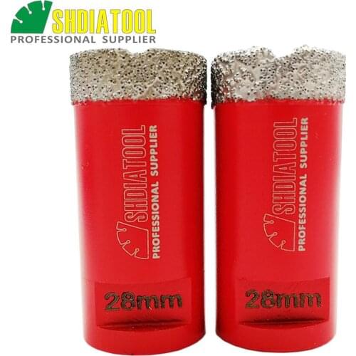 SHDIATOOL 2pcs M14 Thread 28mmX10mm Vacuum Brazed Diamond Drilling Bits Professional Quality Drill Core Bits Hole Saw Drill Bits