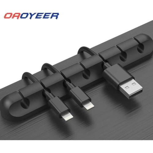 Silicone Cable Organizer USB Cable Winder Desktop Tidy Management Clips Cable Holder for Mouse Headphone Wire Organizer