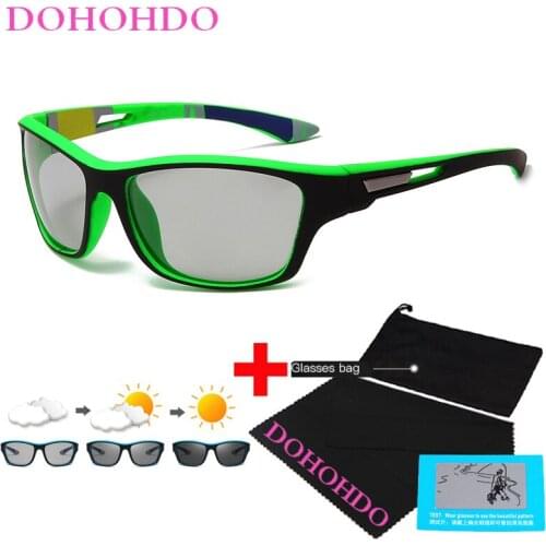 Men Photochromic Sunglasses Polarized Square Chameleon Glasses Male Change Color Sun Glasses Day Night Vision Drivers Eyewear