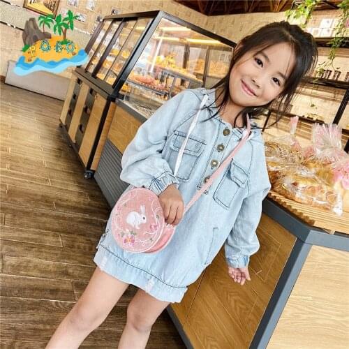 New Childrens Antique Bag Fashion Simple Wild Velvet Small Fresh Round Bag Chinese Embroidered Rabbit Diagonal Bag