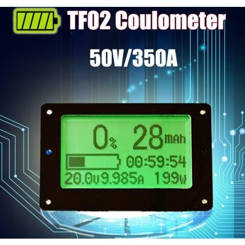 TF02 50V 350A Universal Battery Capacity Tester Voltage Current Indicator Panel Coulomb Meter Coulometer