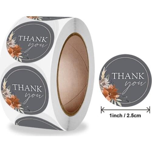 1inch Thank You Stickers Seal Labels 50-500Pcs Flower Stickers For Hand Made Gift Or Wedding Decor Labels Stationery Stickers