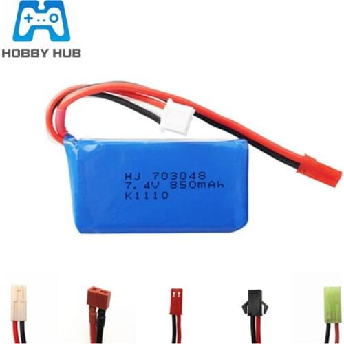 7.4V 850mAh 703048 lipo battery For WLtoys V912 V262 V353 BQ202 UDI U829X Aircraft Batteries 2s lipo 7.4v 1pcs
