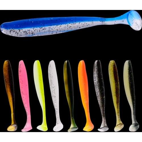 10pcs/Lot Shad Worm Soft Bait 90mm 70mm T Tail Jigging Wobbler Fishing Lure Tackle Bass Pike Aritificial Silicone Swimbait