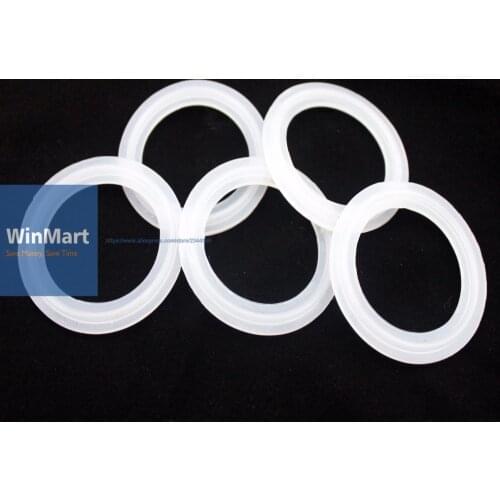10pcs Sanitary Tri Clamp Silicone Gasket 50mm(OD)*35mm(ID) Type Ferrule Flange Sealing Gasket Ring Washer Thickness 5mm