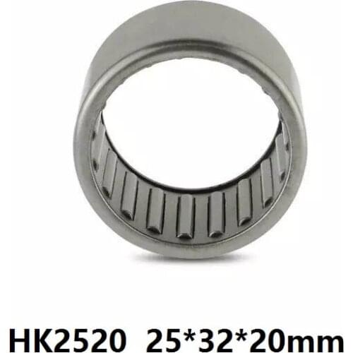 100pcs/lot HK2520 HK253220 25*32*20mm Drawn Cup Type Needle Roller Bearing 25x32x20 mm high quality