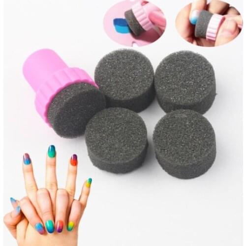 2 set Nail Art Sponge Stamp paint polish gel stamp Kit nail Stamping plate DIY Template tools