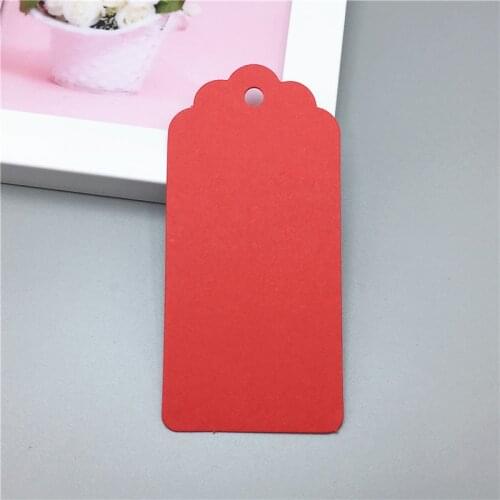 200Pcs/Lot Rectangle Scallop Head Shaped Collection Kraft Paper Hanging 9.5x4.5cm Tags Label Note Price Wholesale New Party Tags