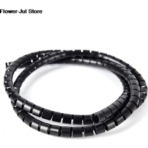 3 Color 1m 10mm Cable Spiral Wrap Tidy Cord Wire Banding Loom Storage Organizer PC TV Tool