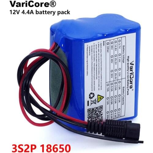 VariCore 12v 4.4 Ah 4400mAh 18650 Rechargeable batteries 12V with BMS Lithium Battery pack Protection Board CCTV Cam Monitor UES