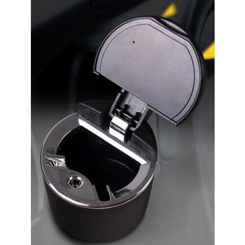 Car Interior Accessories Portable LED Light Car Ashtray Universal Cigarette Cylinder Holder Multifunctional Trash Storage Can