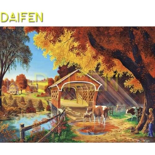 DIY 3D Diamond painting Full Square Diamond embroidery Cross stitch Ranch cow leaves Full Round Diamond mosaic Ranch cow leaves