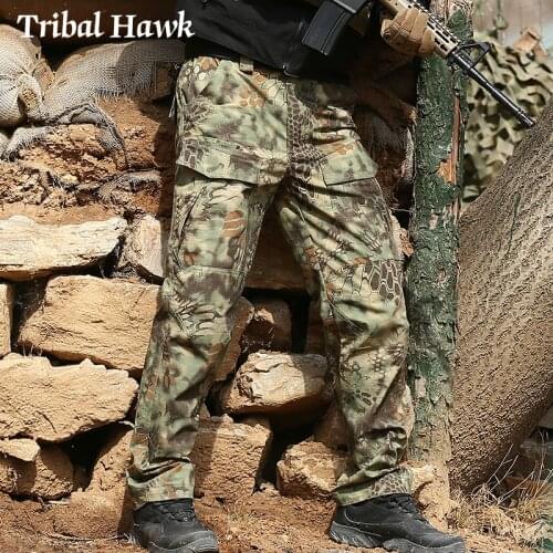 Cargo Pants Men Military Tactical Stretch Flexible Pants Army SWAT Combat Cotton Many Pockets Man Casual Camouflage Trousers
