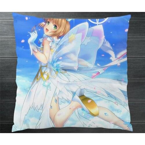 Cardcaptor Sakura Kinomoto Clear Card Two Side 40x40cm Fanart Pillowcase Pillow Case Cover Cosplay Gift BED/SOFA/CAR Decor 2018