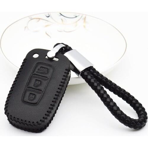 Car Key Cover Case For Hyundai Solaris Creta I10 I20 I30 I40 IX25 IX35 Elantra Tucson Genuine Leather Key Ring Shell Accessories