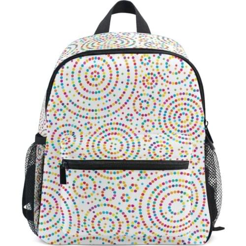 Backpack kids school bags Childrens backpack Circle Dot Colorful Seamless backpack for children bag mochilas escolares infantis