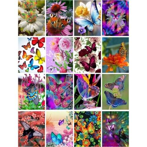 DIY Paints By Numbers Flowers Butterfly 50x40 Art Pictures set Coloring Decorative Canvas Wall Artcraft Oil Painting By Number