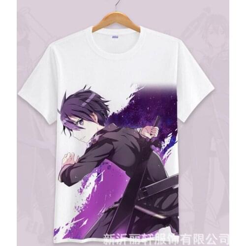 Anime Sword Art Online Cosplay T Shirt Cartoon Kirigaya Kazuto Kirito Yuuki Asuna 3D Printed Summer T-Shirt Graphic Top Tee