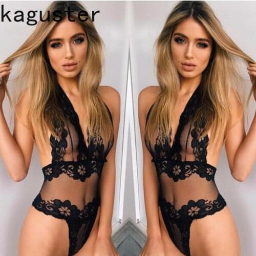 Hot Open Bra Halter Erotic Lingerie Set Women Black Purple Lace Perspective Transparent Babydoll Sexy Temptation Underwear Porno