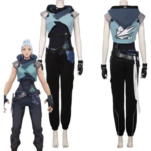 Game Valorant Jett Cosplay Costume Halloween Jumpsuit Outfits