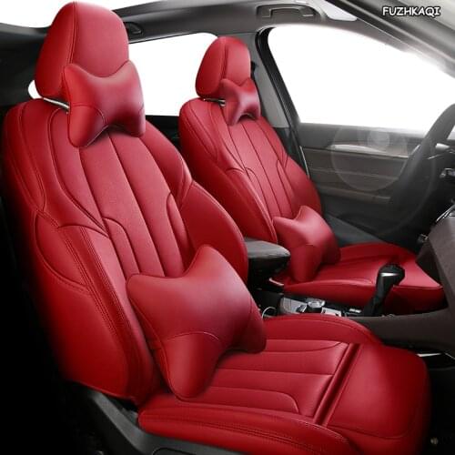 FUZHKAQI Custom Leather car seat covers For BMW 7 Series F01 F02 F03F04 G11 G12 E65/66 X1 E84 F48 F49 Automobiles Seat Covers