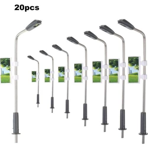 Hot 20pcs/Set Model Street Lights 1:200/150/100 Scale Layout Lamppost Railroad Train Garden Playground Scenery Led Lamp Lighting